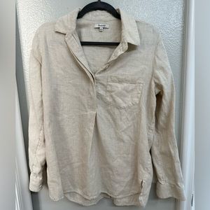 Madewell oatmeal linen button up